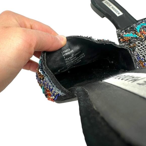 Steve Madden Lyrics Beaded Sequin Slip-On Mules Flats Size 7 Multicolor - Picture 5 of 10